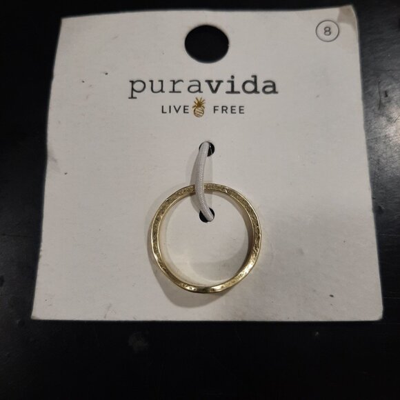 Puravida Live Free Rising Sun ring size 8 brass with gold plating - Picture 1 of 3